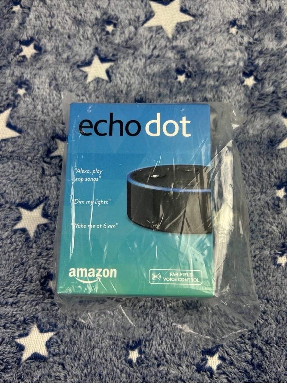 Amazon Echo Dot Smart Speaker - Blue Box with Black Device